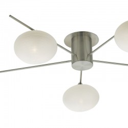 1909-003 Satin Nickel 5 Light Centre Fitting with Frosted Glasses