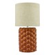 67925-003 Orange Ceramic Table Lamp with Natural Linen Shade