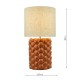 67925-003 Orange Ceramic Table Lamp with Natural Linen Shade