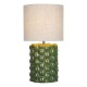 71191-003 Green Ceramic Table Lamp with Natural Linen Shade