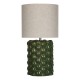 71191-003 Green Ceramic Table Lamp with Natural Linen Shade