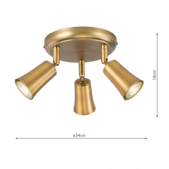 79708-003 Aged Brass 3 Spotlights