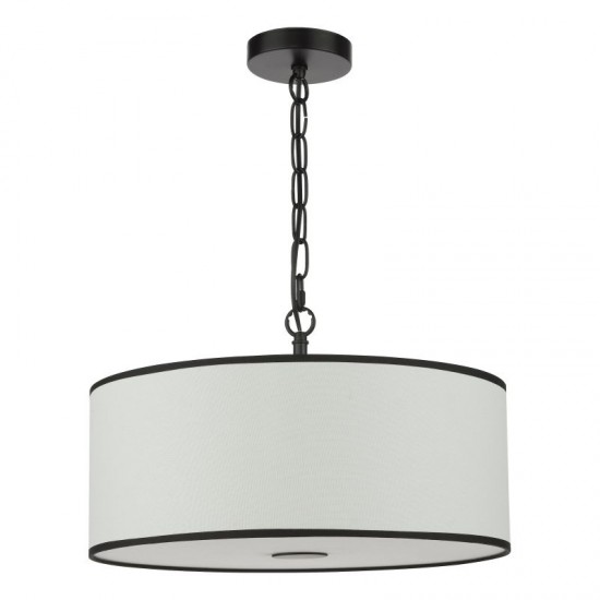 79710-003 Black & White 3 Light Pendant with White Diffuser