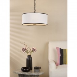 79710-003 Black & White 3 Light Pendant with White Diffuser