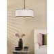 79710-003 Black & White 3 Light Pendant with White Diffuser