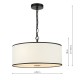 79710-003 Black & White 3 Light Pendant with White Diffuser