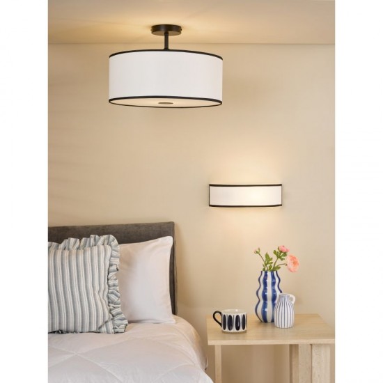 79711-003 Black & White Wall Lamp with White Diffuser