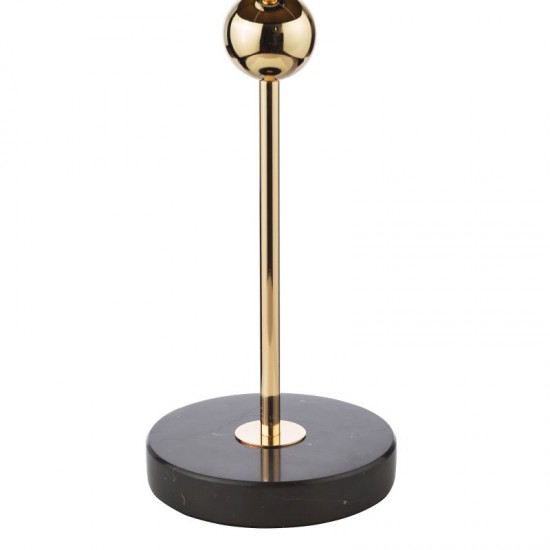 74817-003 Black Marble & Gold Table Lamp with Black Velvet Shade