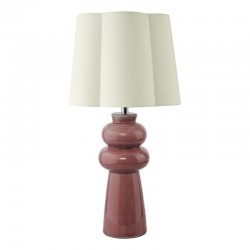 79720-003 Pink Ceramic Table Lamp with Ivory Cotton Shade
