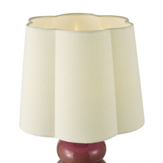 79720-003 Pink Ceramic Table Lamp with Ivory Cotton Shade