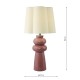 79720-003 Pink Ceramic Table Lamp with Ivory Cotton Shade