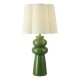 79721-003 Green Ceramic Table Lamp with Ivory Cotton Shade