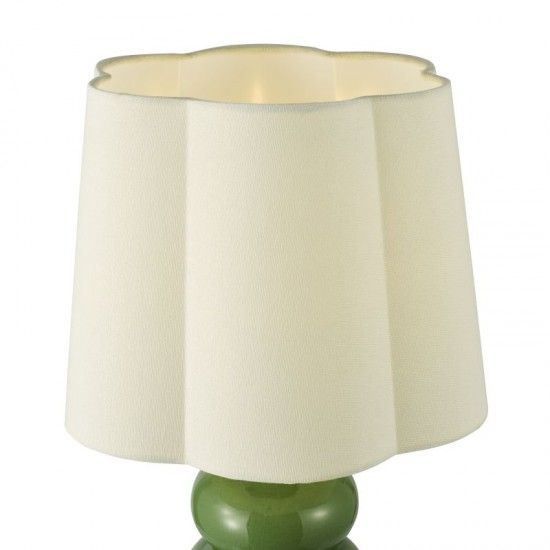 79721-003 Green Ceramic Table Lamp with Ivory Cotton Shade