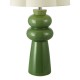 79721-003 Green Ceramic Table Lamp with Ivory Cotton Shade