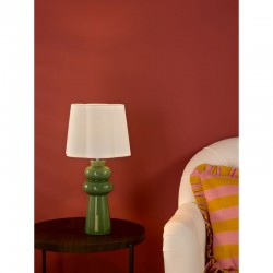 79721-003 Green Ceramic Table Lamp with Ivory Cotton Shade