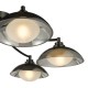 79604-003 Satin Black 6 Light Semi Flush with Smoked & White Glass