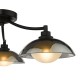 79606-003 Satin Black 3 Light Semi Flush with Smoked & White Glass
