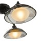 79606-003 Satin Black 3 Light Semi Flush with Smoked & White Glass