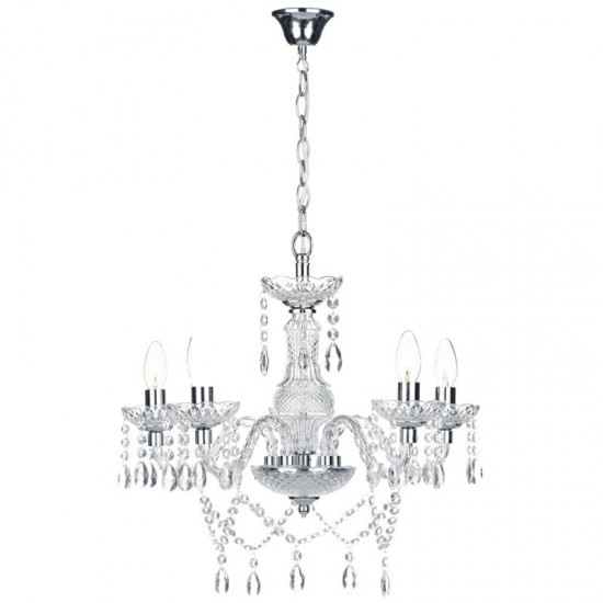 5252-003 Clear Acrylic Glass 5 Light Chandelier 5252-003 Clear Acrylic Glass 5 Light Chandelier