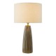 79722-003 Brown Ceramic Table Lamp with Natural Cotton Shade