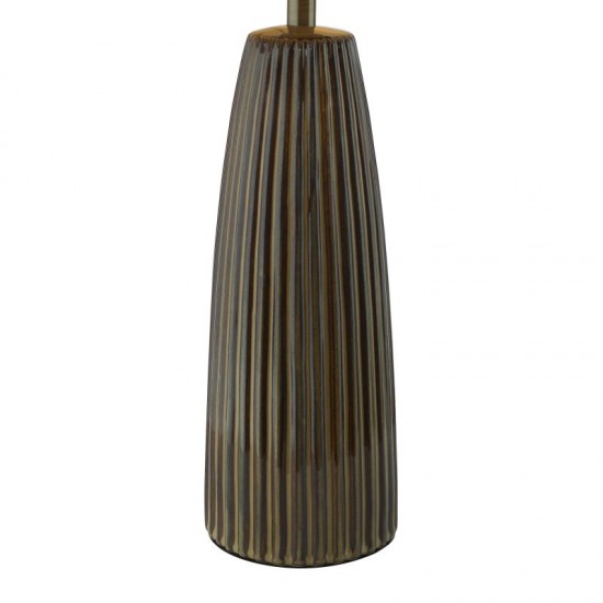 79722-003 Brown Ceramic Table Lamp with Natural Cotton Shade