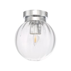 61696-003 Bathroom Chrome Ceiling Light with Ribbed Glass 61696-003 Bathroom Chrome Ceiling Light with Ribbed Glass