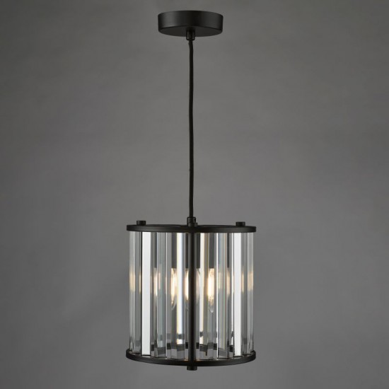 74814-003 Black Pendant with Crystal