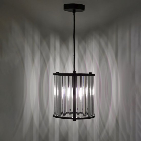74814-003 Black Pendant with Crystal