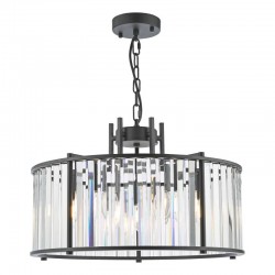 73185-003 Black 5 Light Pendant with Crystal 73185-003 Black 5 Light Pendant with Crystal