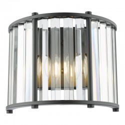 73187-003 Black 2 Light Wall Lamp with Crystal 73187-003 Black 2 Light Wall Lamp with Crystal