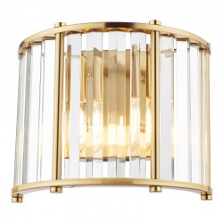 73188-003 Natural Brass 2 Light Wall Lamp with Crystal 73188-003 Natural Brass 2 Light Wall Lamp with Crystal