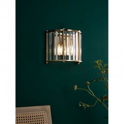 73188-003 Natural Brass 2 Light Wall Lamp with Crystal 73188-003 Natural Brass 2 Light Wall Lamp with Crystal