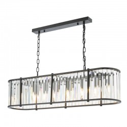 73189-003 Black 7 Light over Island Fitting with Crystal