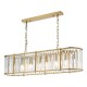 73190-003 Natural Brass 7 Light over Island Fitting with Crystal