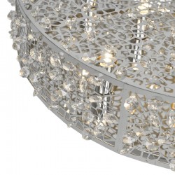 52102-003 Pattern Chrome 6 Light Flush with Crystal