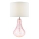 73191-003 Pink Glass Table Lamp with White Linen Shade