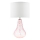 73191-003 Pink Glass Table Lamp with White Linen Shade