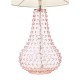 73191-003 Pink Glass Table Lamp with White Linen Shade