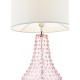 73191-003 Pink Glass Table Lamp with White Linen Shade