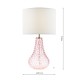 73191-003 Pink Glass Table Lamp with White Linen Shade