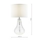 73192-003 Transparent Glass Table Lamp with White Linen Shade