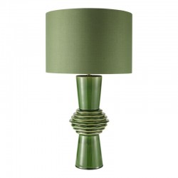 79724-003 Green Ceramic Table Lamp with Green Cotton Shade