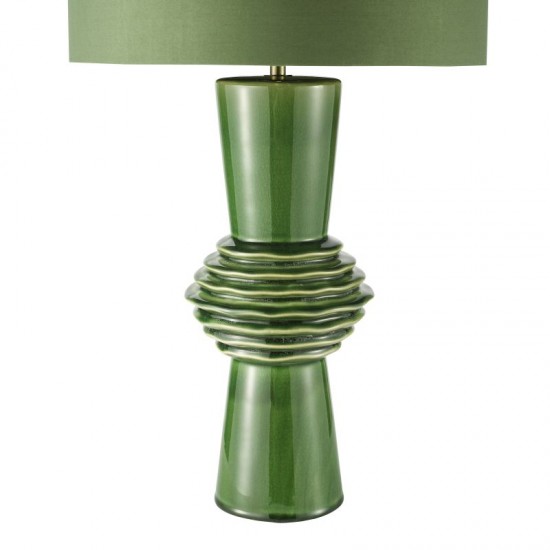 79724-003 Green Ceramic Table Lamp with Green Cotton Shade