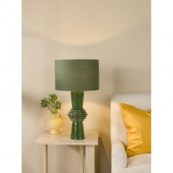 79724-003 Green Ceramic Table Lamp with Green Cotton Shade