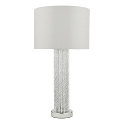 63705-003 Silver Rods Table Lamp with Grey Shade