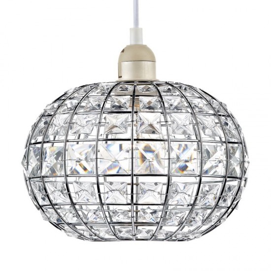 4944-004 - Shade Only - Crystal & Chrome Shade for Pendant