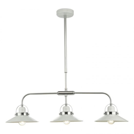 52312-003 Gloss White with Chrome 3 Light over Island Fitting