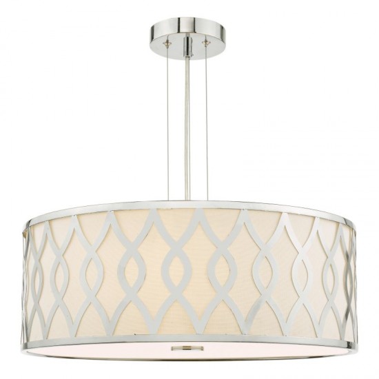 79725-003 Ivory & Chrome 4 Light Pendant with White Diffuser