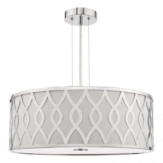 79725-003 Ivory & Chrome 4 Light Pendant with White Diffuser