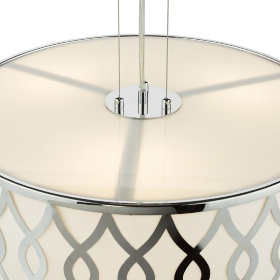 79725-003 Ivory & Chrome 4 Light Pendant with White Diffuser